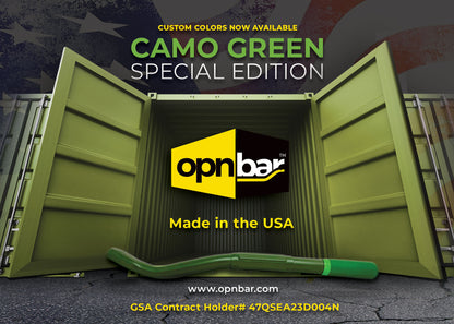 CAMO GREEN *SPECIAL EDITION* OPNBar Version 3 (1 Pack) Large & Deep Mouth Leverage Bar - for Shipping Container Doors - No 5th Wheel Release - Made in The USA by SCS International