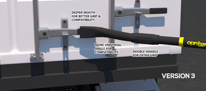 *LIMITED 3 in 1 VERSION* OPNBar Version 3 Large & Deep Mouth Leverage Bar for Shipping Container Doors - With 5th Wheel Release - Made in The USA by SCS International