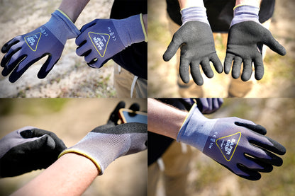 Work Gloves - Nitrile Coated Gloves with Touchscreen - Safer Grip by OPNBAR™ (2-Pack)